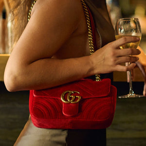 gucci marmont red shoulder bag