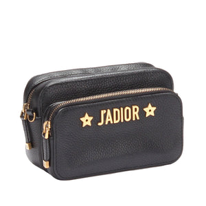 Dior J'Adoir Camera Case Clutch with Chain Black Calfskin