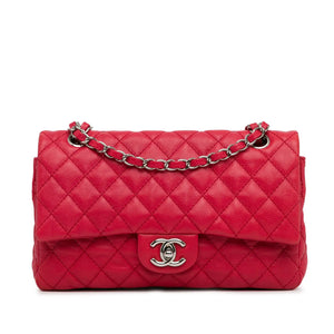 Chanel Classic Double Flap Moyen Bourgogne Caviar Or