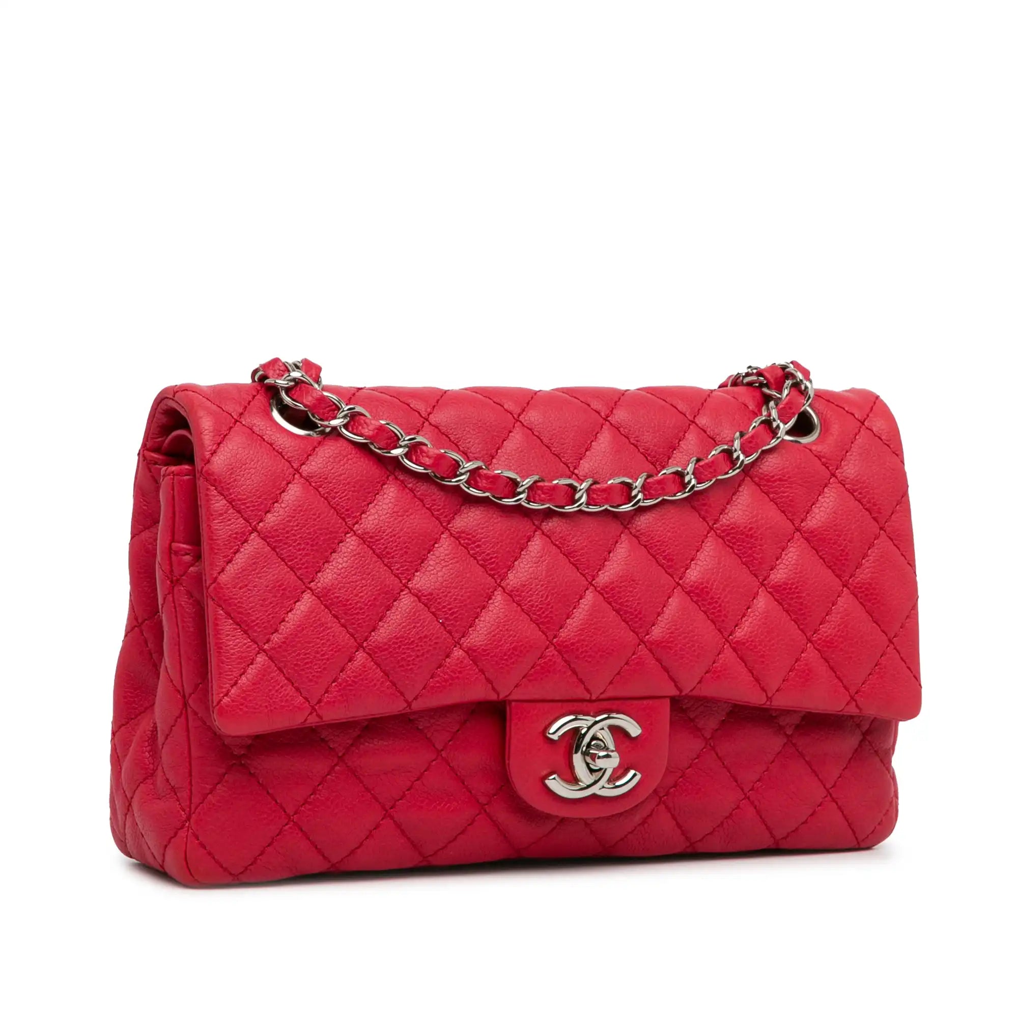 Chanel Classic Double Flap Moyen Bourgogne Caviar Or