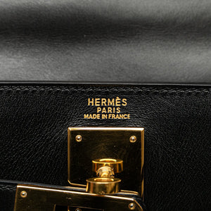 Hermès Kelly Retourne 32 Black Boxcalf  Gold