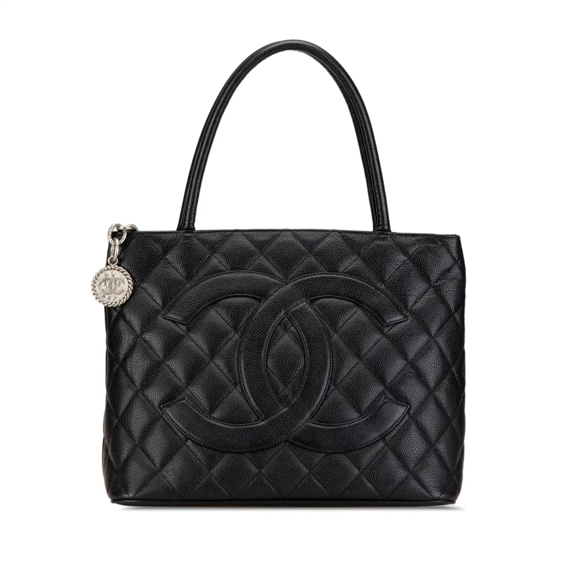 Chanel Medallion Tote BAG Black Caviar