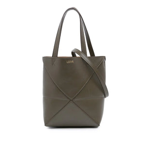 Loewe Puzzle Fold Tote Mini Brown Leather