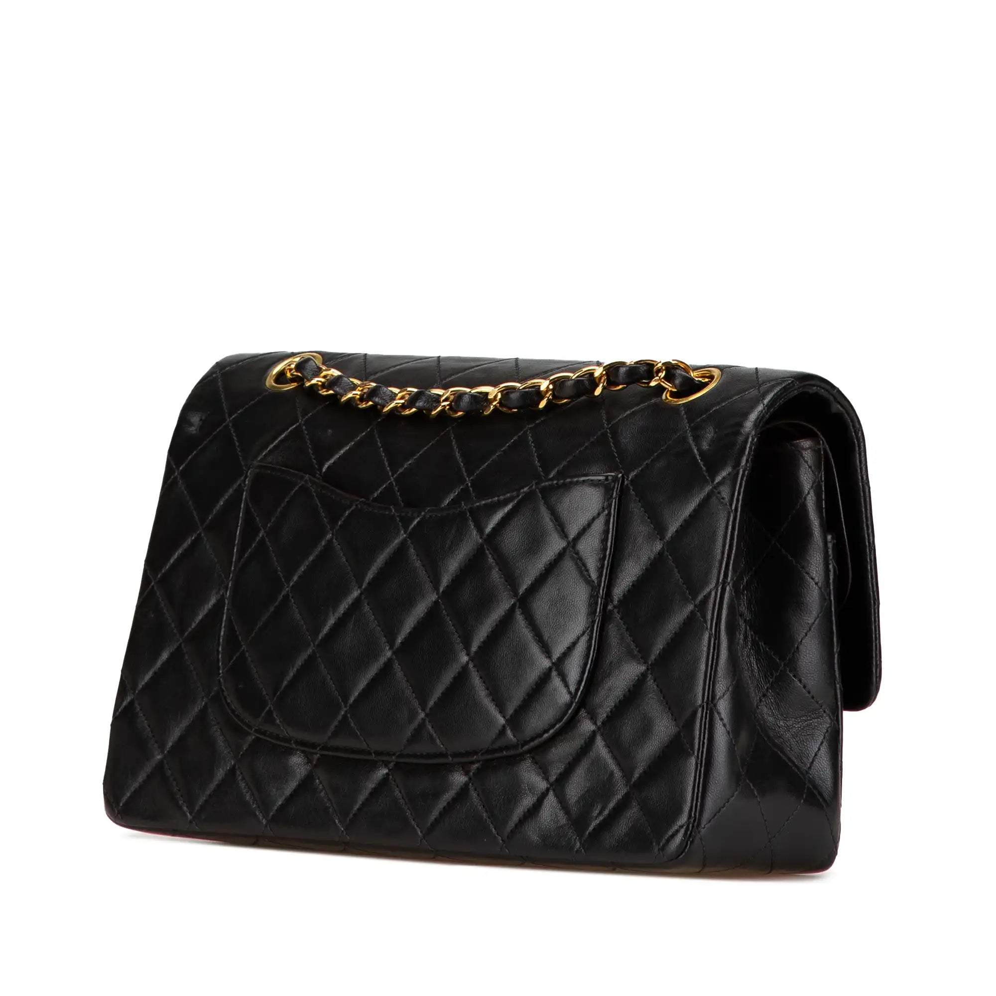 Chanel Classic Double Flap Medium Black Lambskin Gold