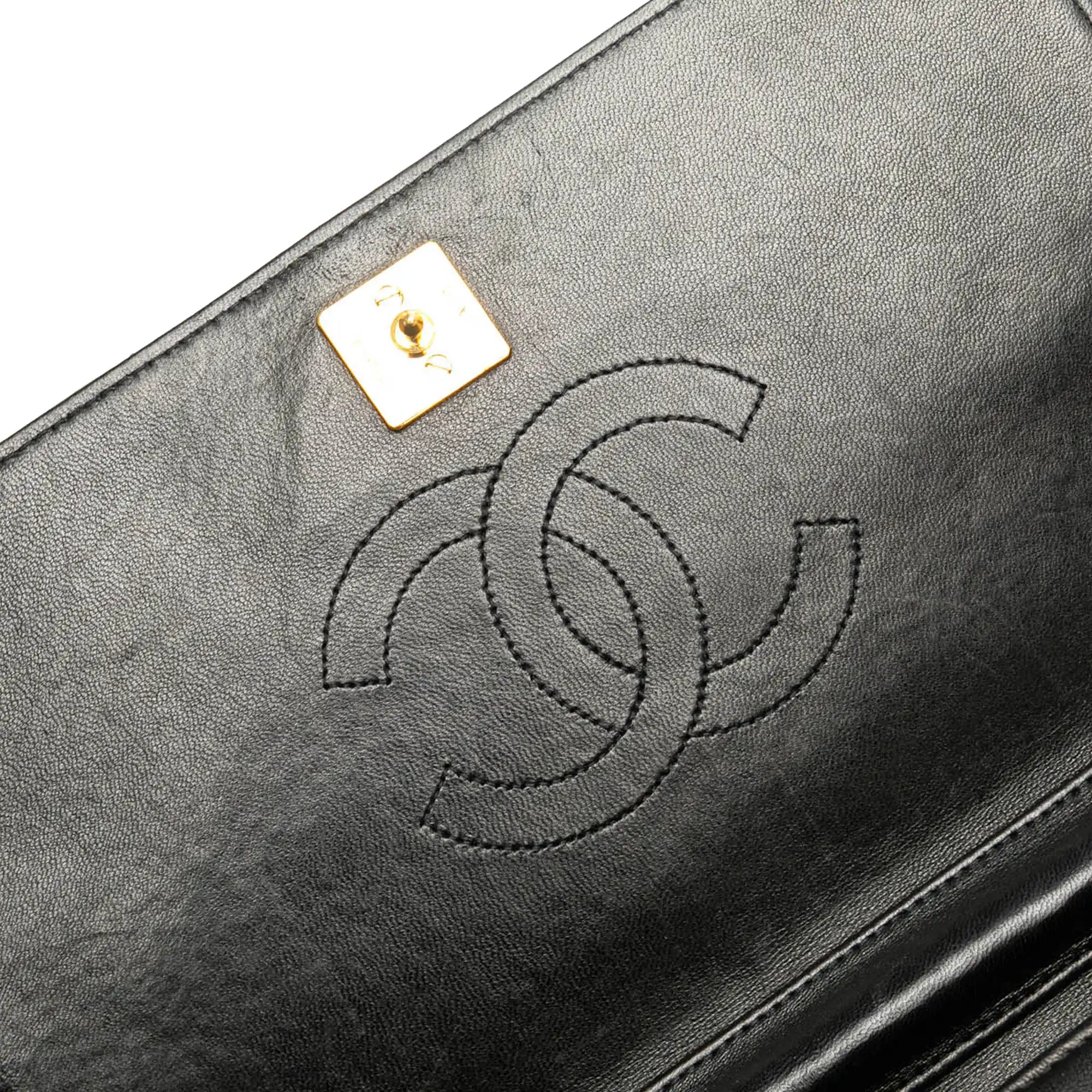 Chanel Full Flap Bag Black Lambskin Gold