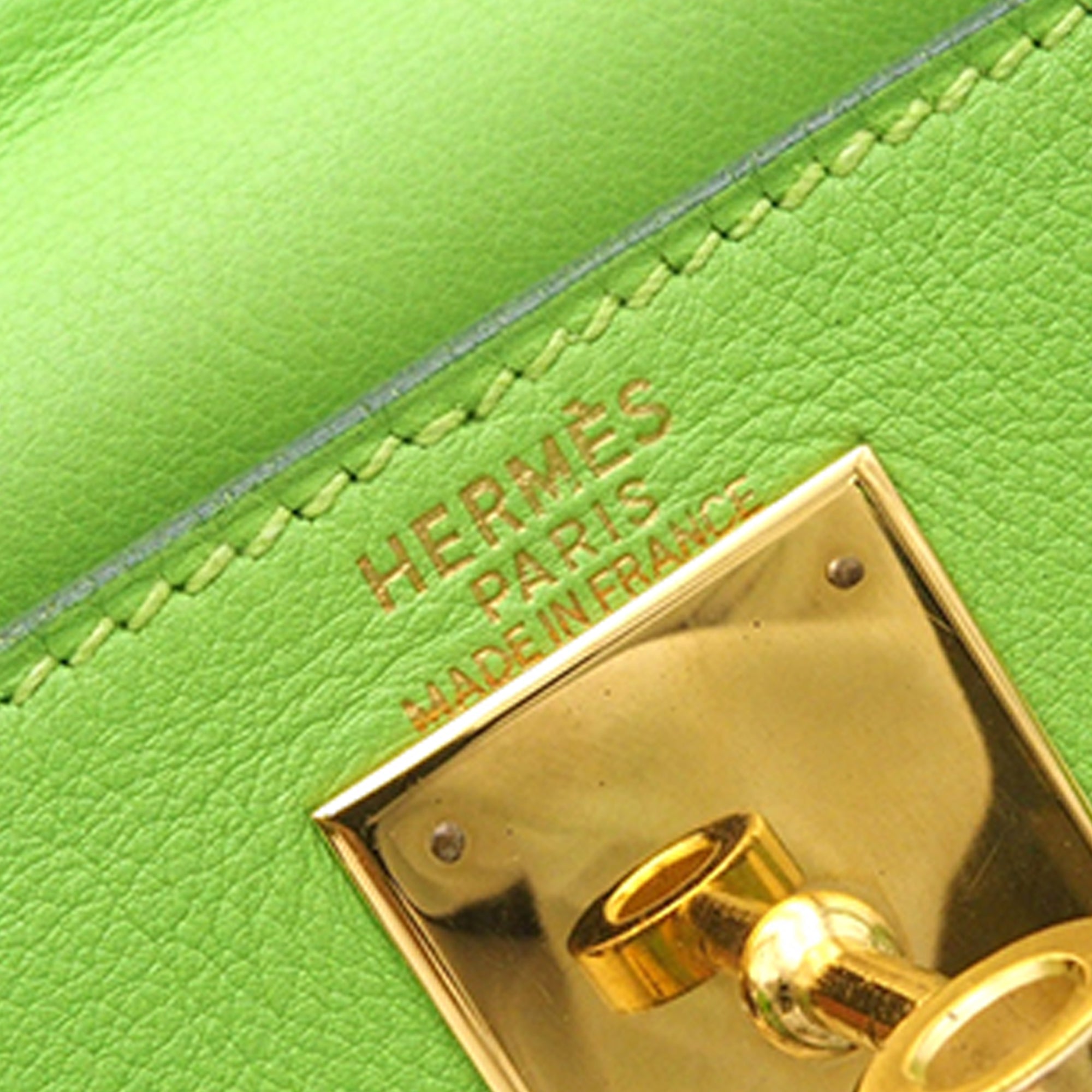 Hermès Kelly Retourne 28 Green Gulliver Gold