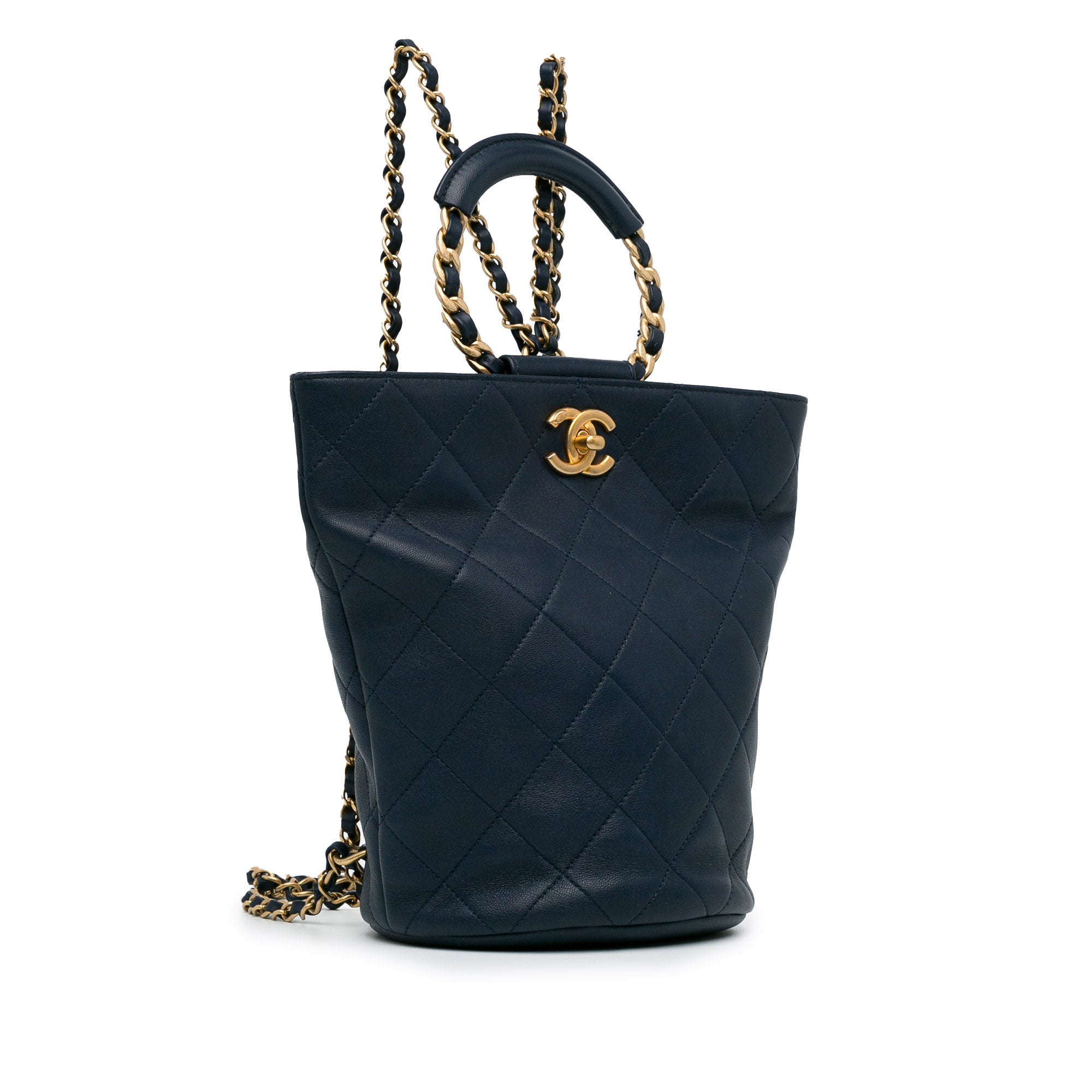 Chanel In the Loop Backpack Blue Calfskin Gold