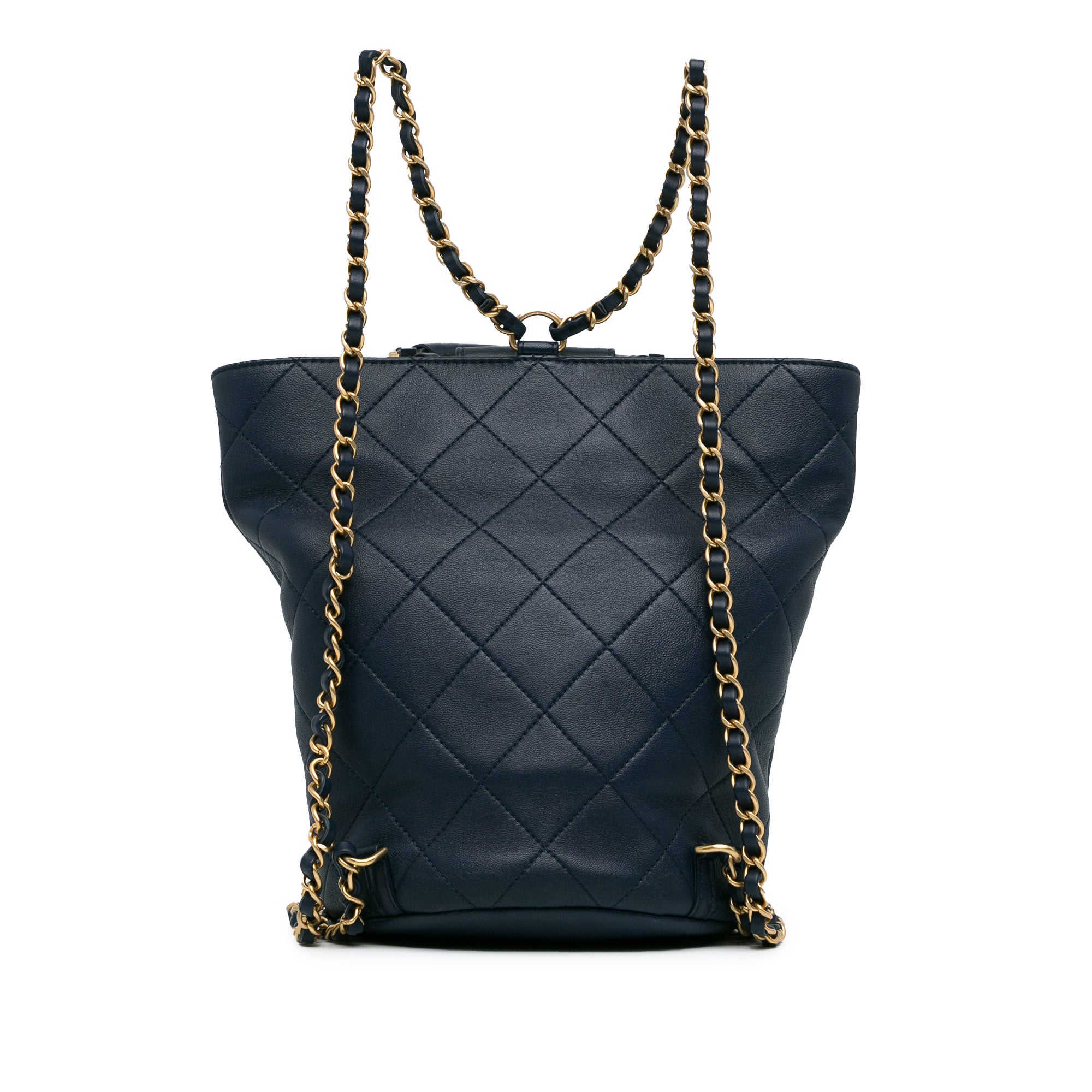 Chanel In the Loop Backpack Blue Calfskin Gold