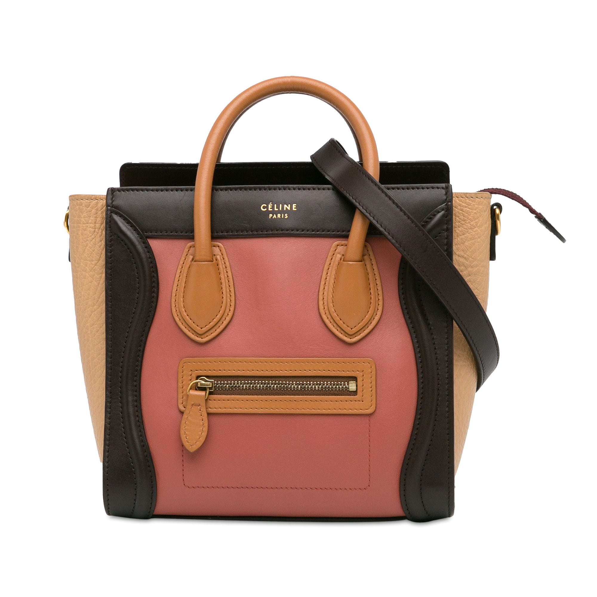 Celine Luggage Handbag Nano Tricolor