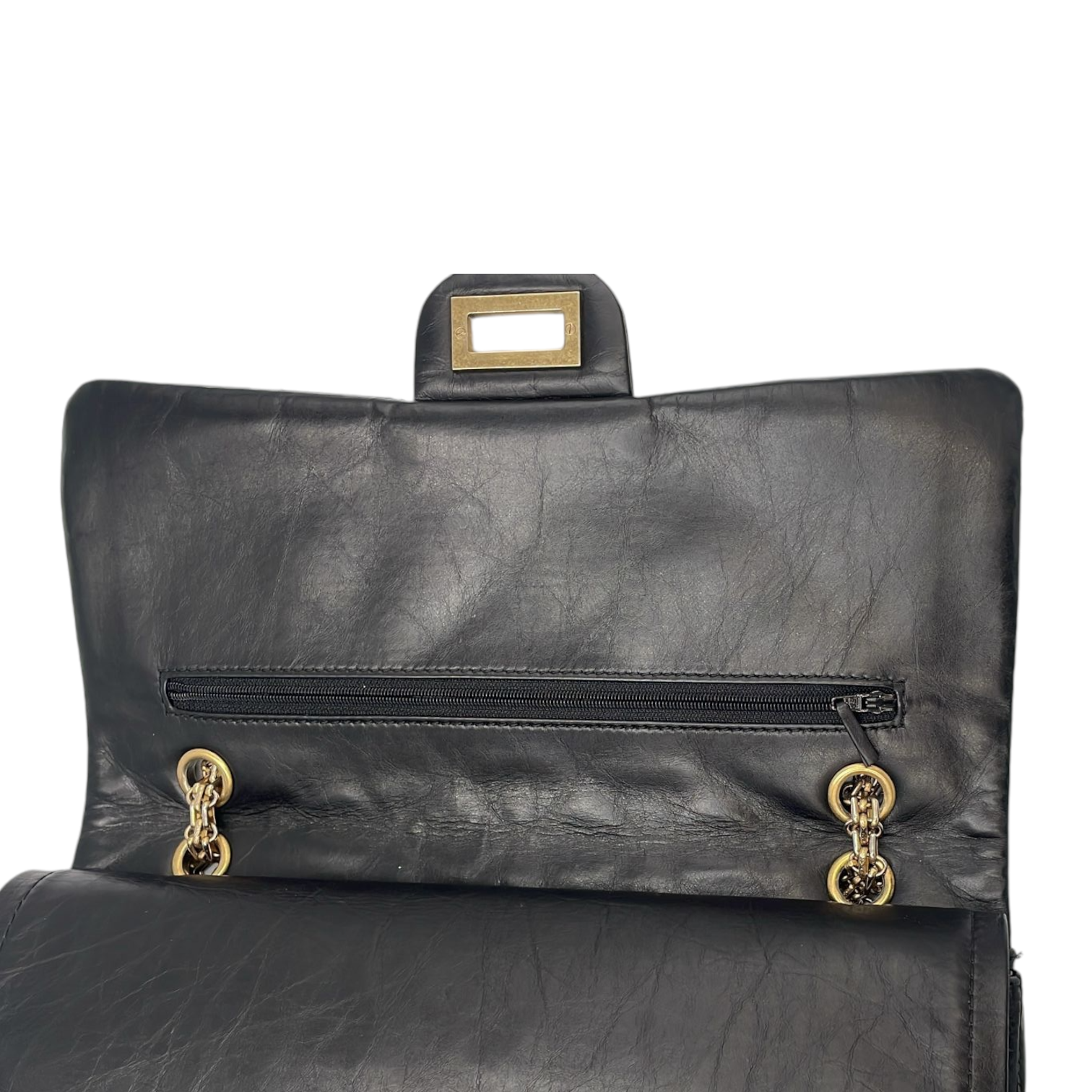 Chanel 2.55 Reissue Jumbo Black Aged Calfskin Gold