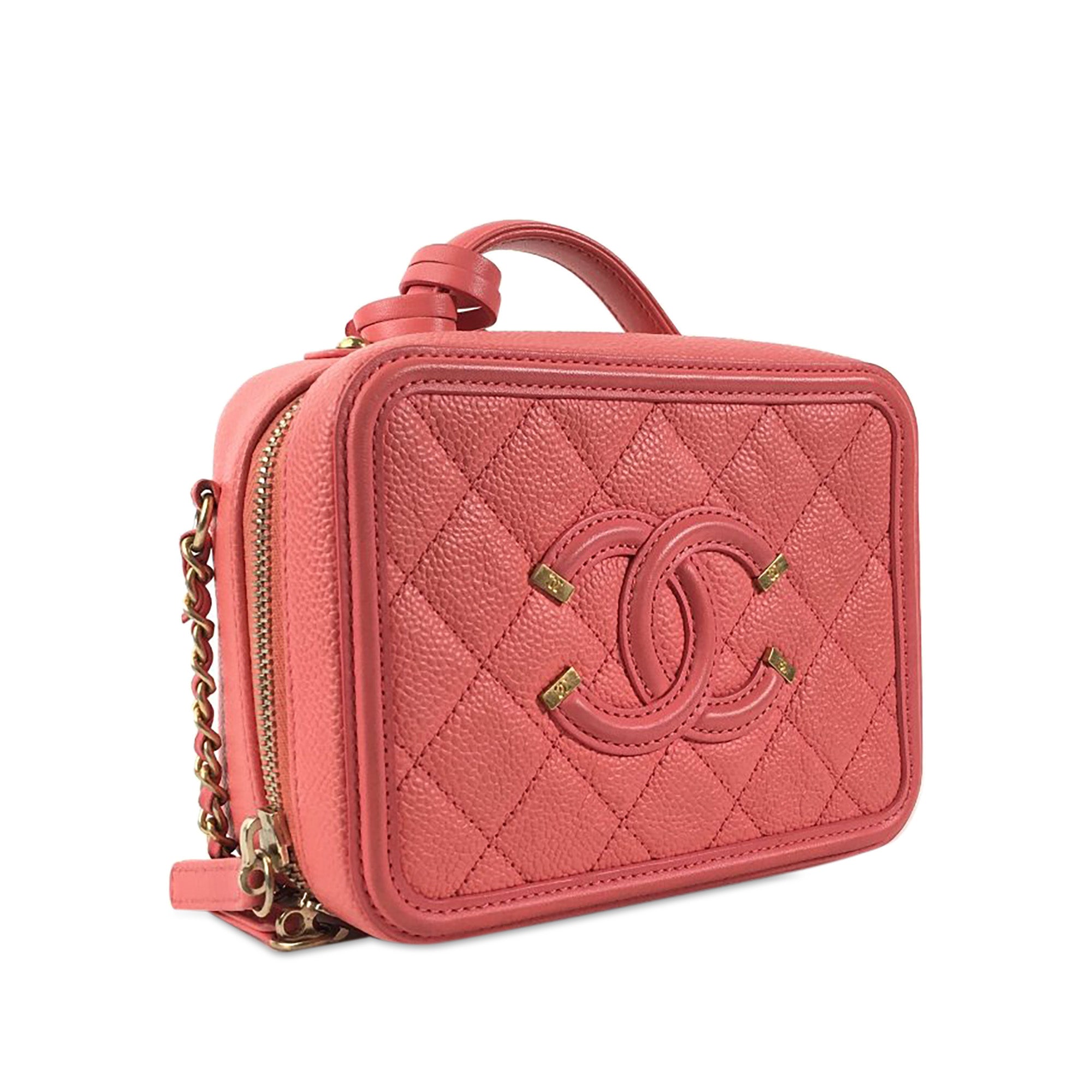 Chanel Filigree Vanity Bag Small Pink Caviar