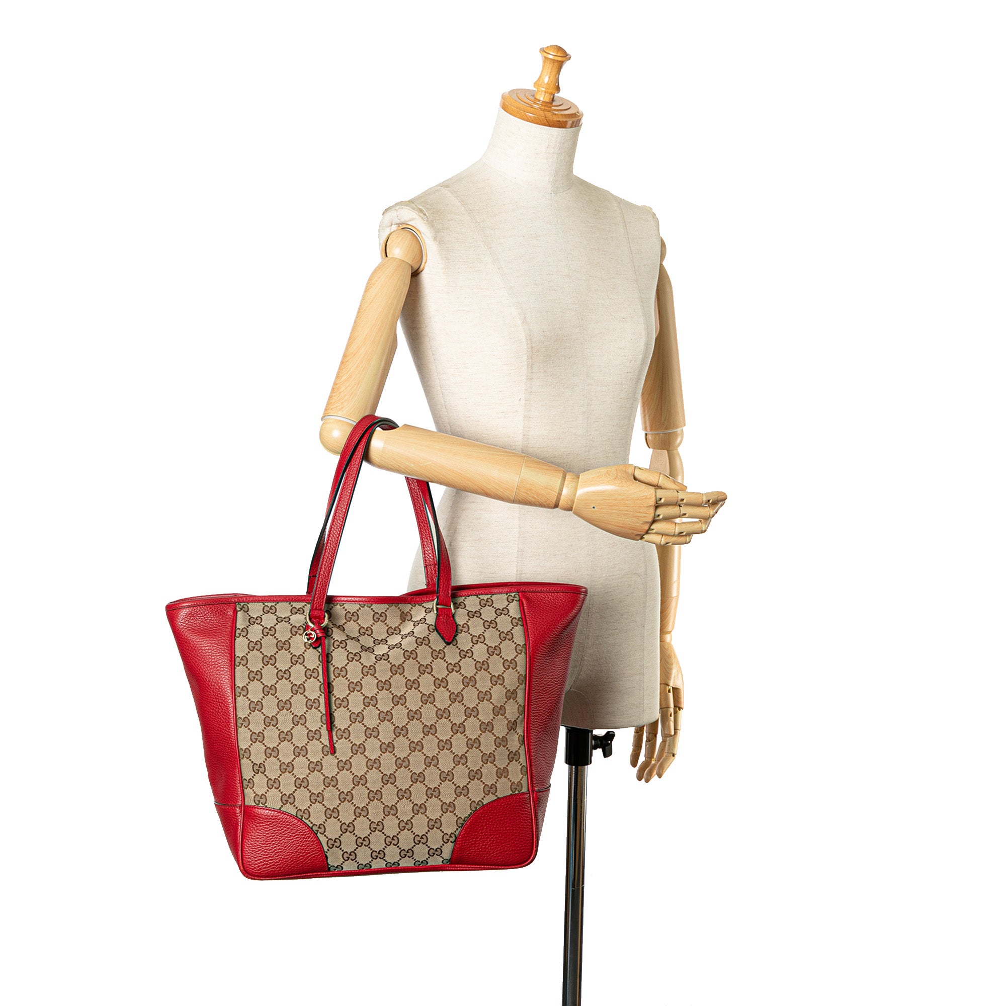 Gucci Bree Tote Bag Red GG Canvas