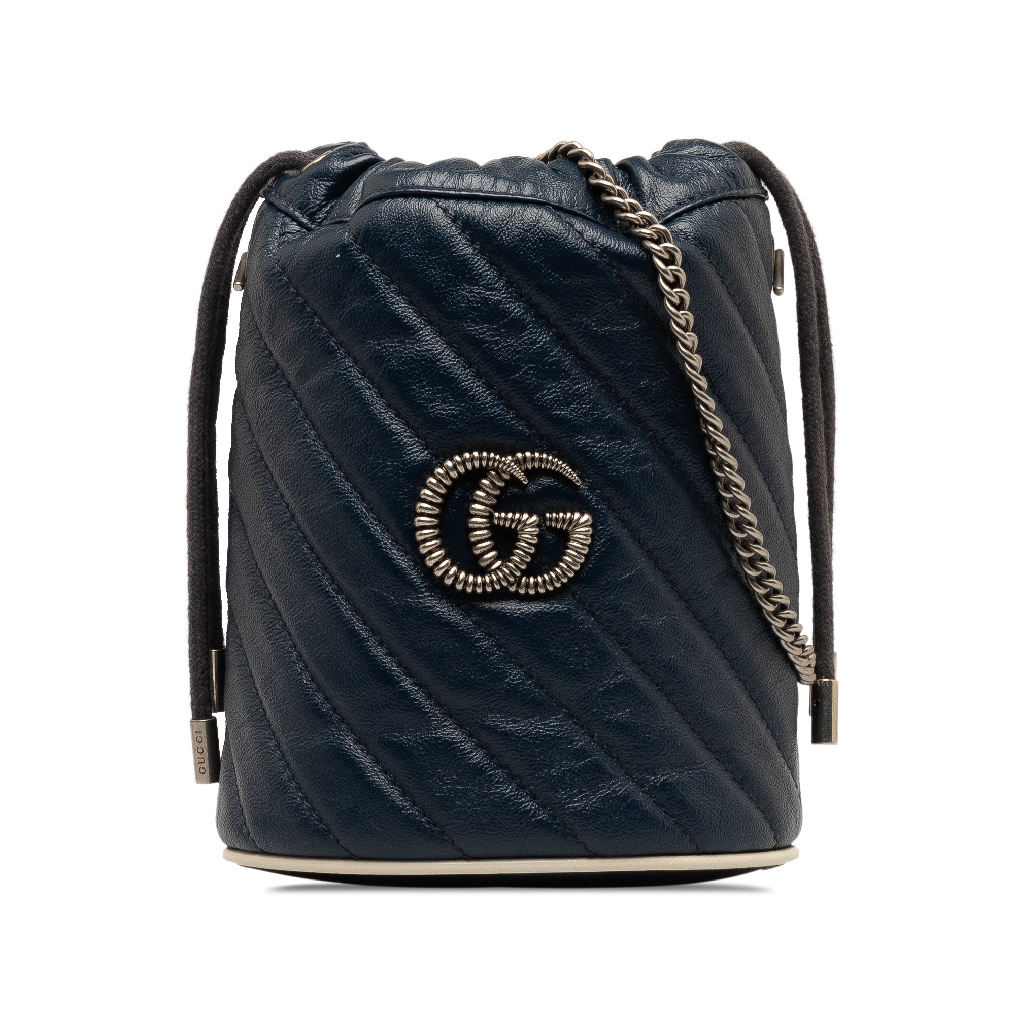 Gucci GG Marmont Torchon Bucket Bag Mini Blue