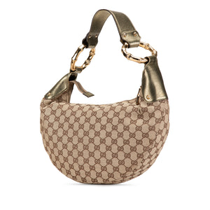 Gucci Bamboo Ring Hobo Medium GG Canvas