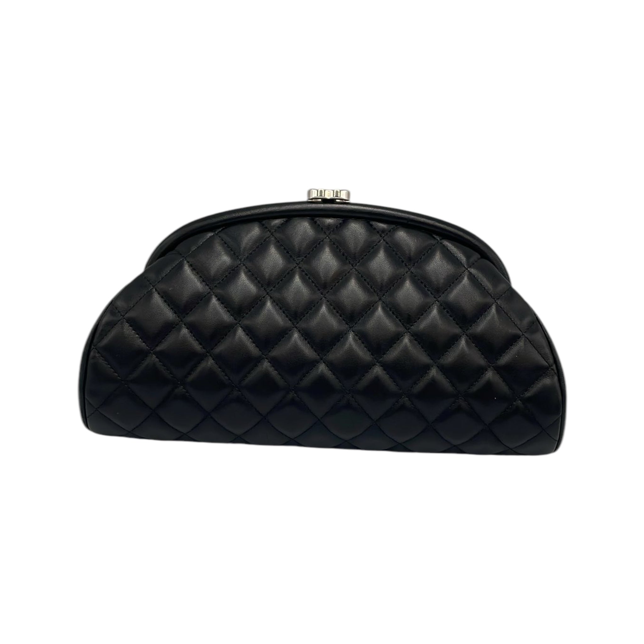 Chanel Clutch Black Lambs en peau d'agneau