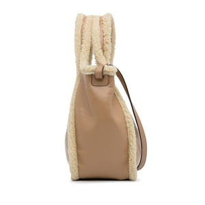 Stella McCartney Stella Logo Beige Shearling Trimmed