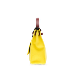 Hermès Herbag Zip 31 Yellow Toile Palladium