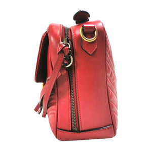 Gucci Marmont Top Pandle Small Red Calfskin