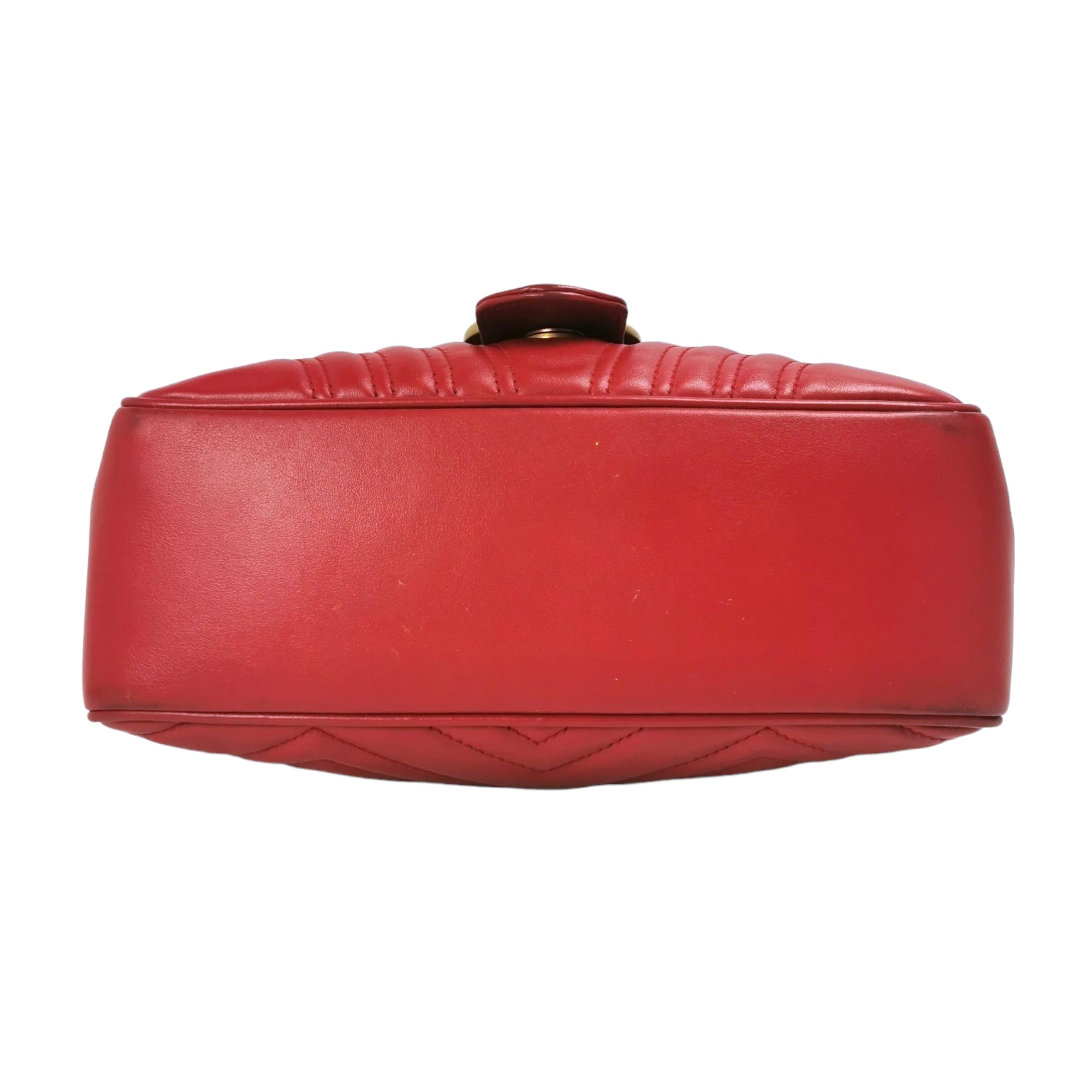 Gucci Marmont Top Pandle Small Red Calfskin