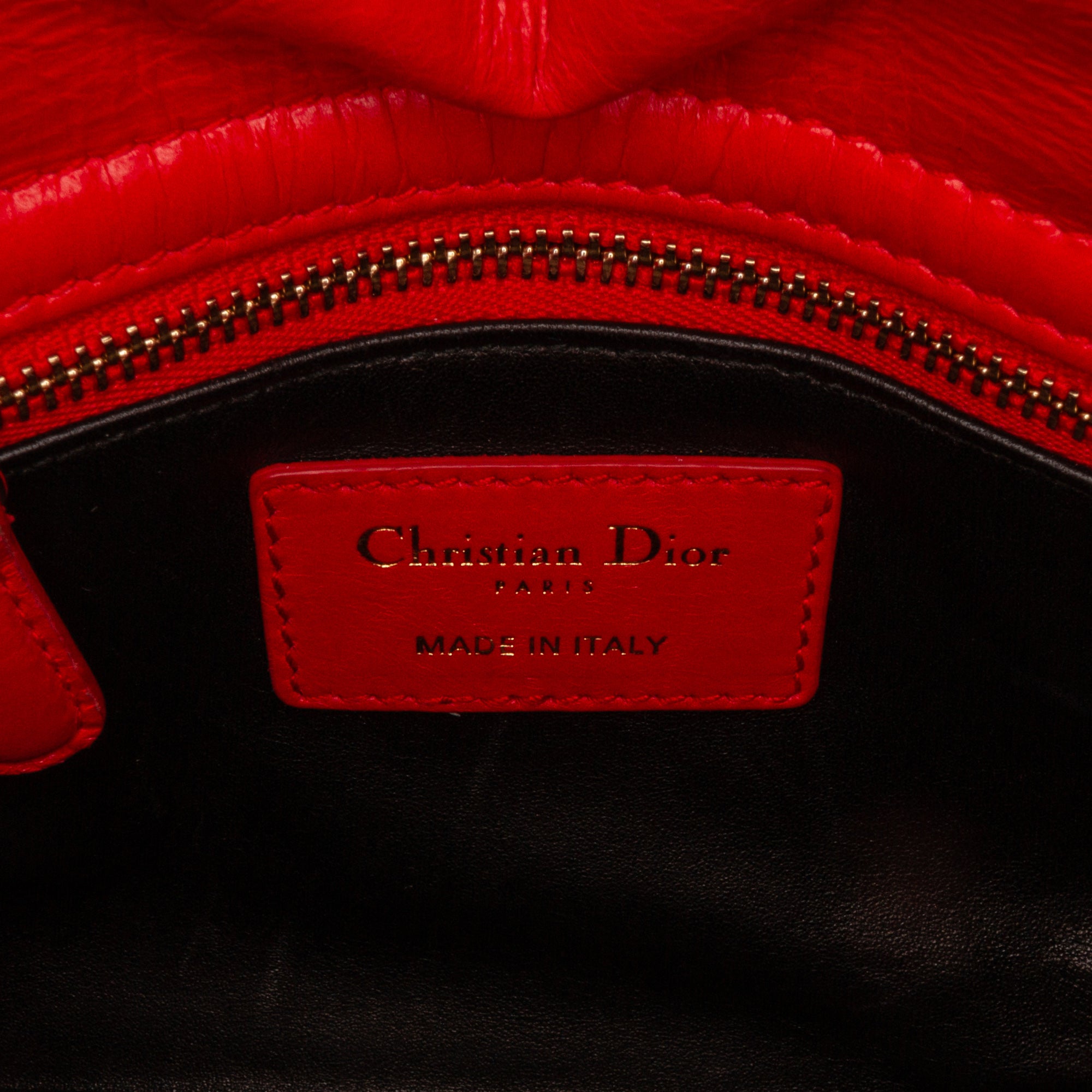 Dior Lady Dior Mini Red Sequin Embellished Calfskin