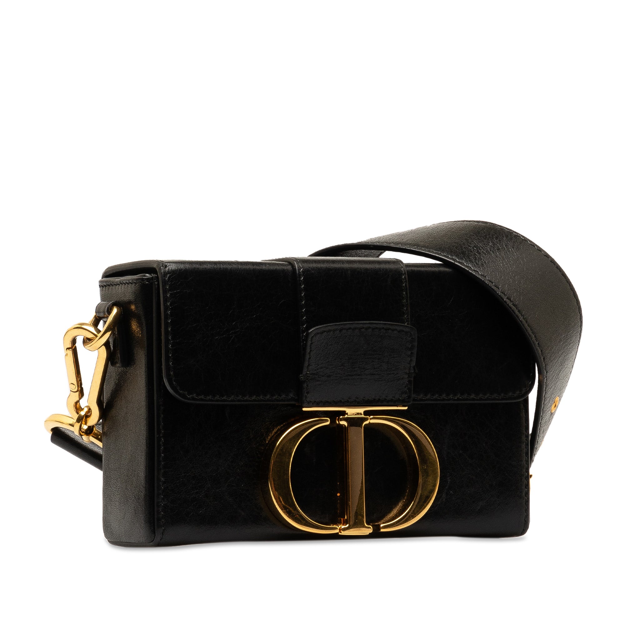 Dior 30 Montaigne Black Leather Gold