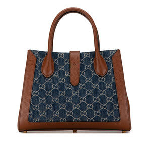 Gucci Jackie 1961 Tote Medium Blue GG Denim