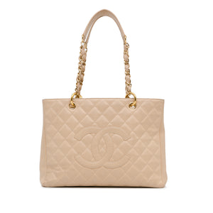 Chanel GST Beige Caviar Gold