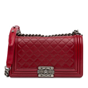 Chanel Boy Flap Medium Red Lambskin