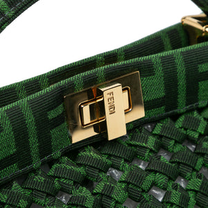 Fendi Peekabo Mini Green Zucca Interlaced Canvas Iconic