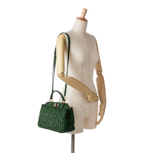 Fendi Peekabo Mini Green Zucca Interlaced Canvas Iconic