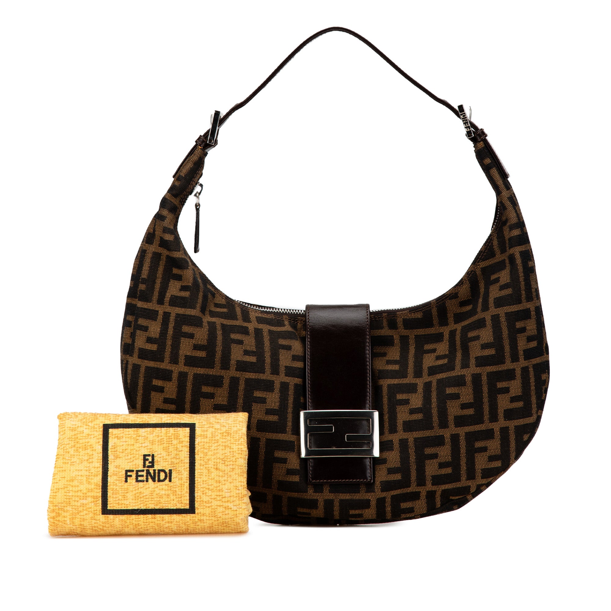 Fendi Croissant Hobo Brown Zucca Canvas