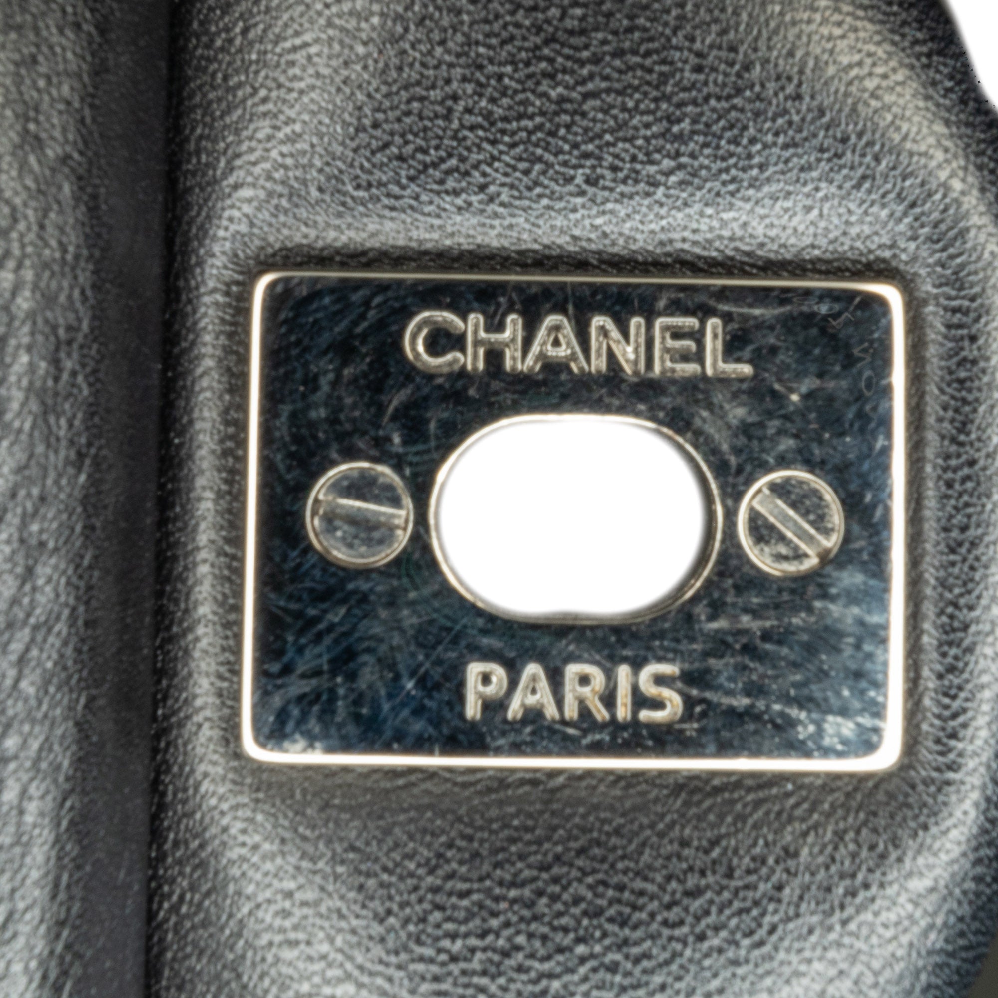 Chanel Classic Double Flap Medium Black Patent Leather Silver