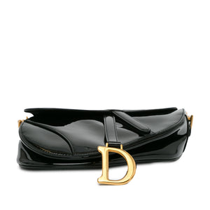 Dior Saddle Bag Medium Black Patent Leather