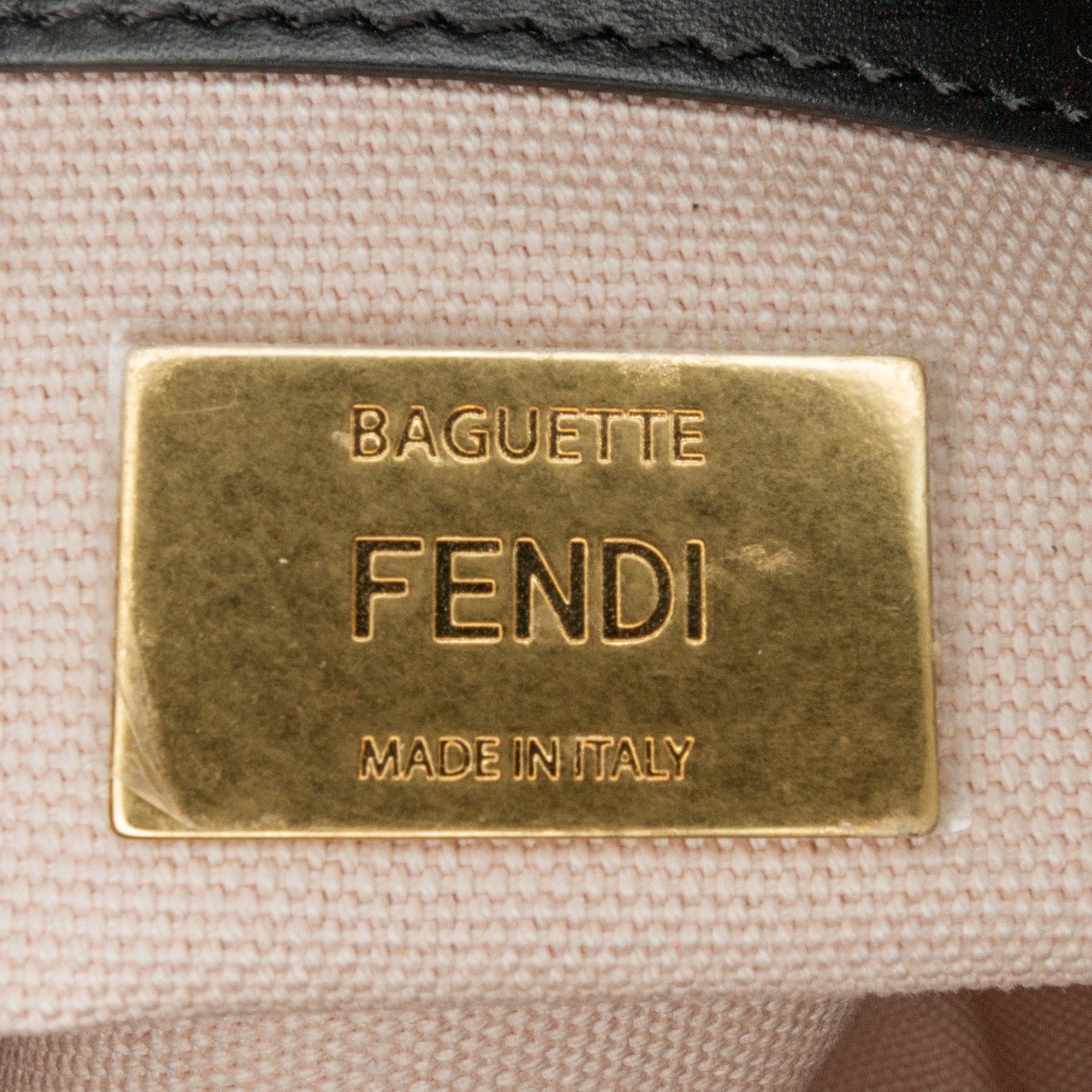 Fendi Baguette Pink Embroidered Zucca Canvas