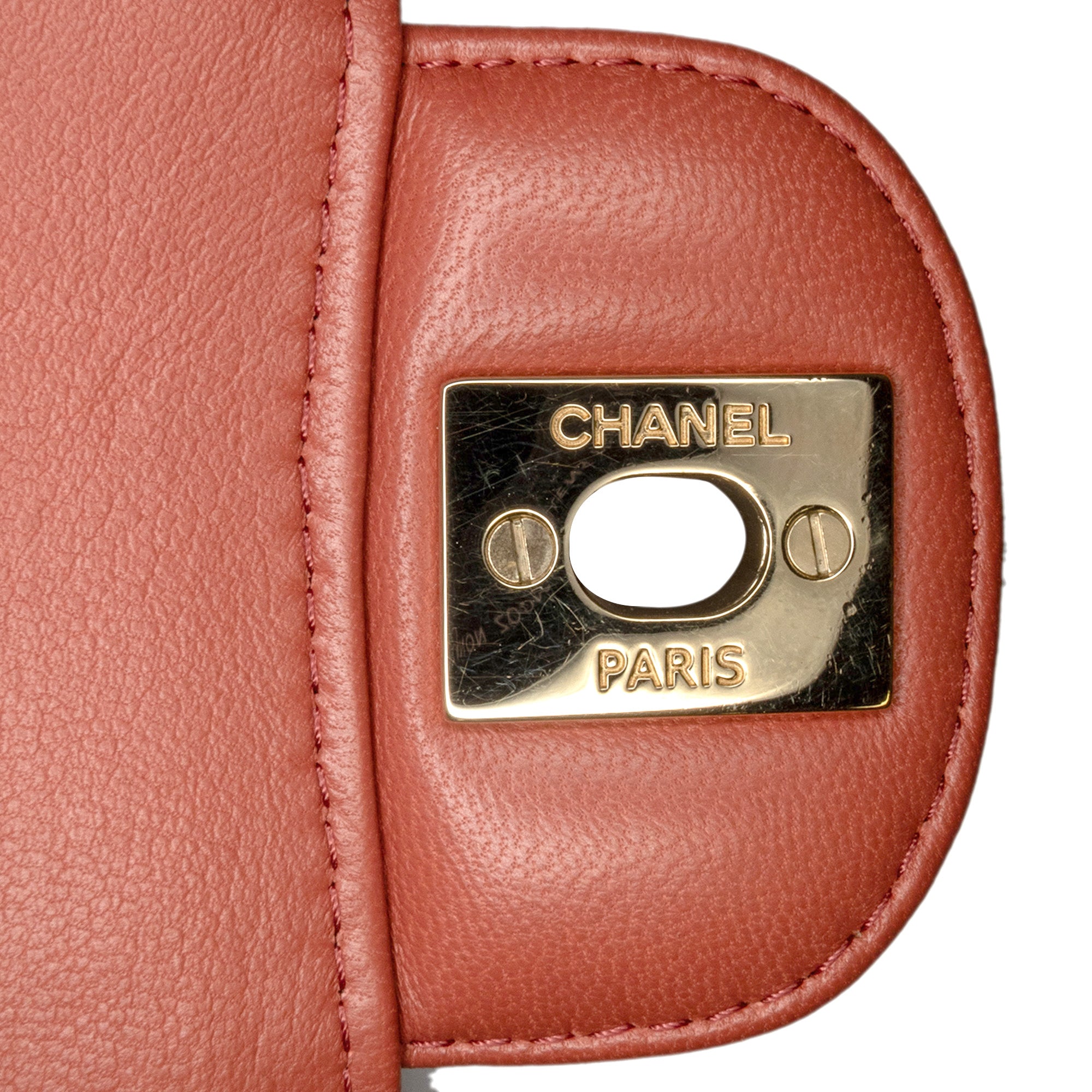 Chanel Classic Double Flap Medium Red Chevron Lambskin Gold