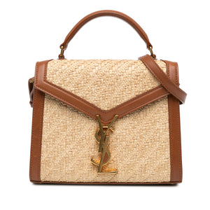 Yves Saint Laurent Cassandra Mini  Brown Raffia