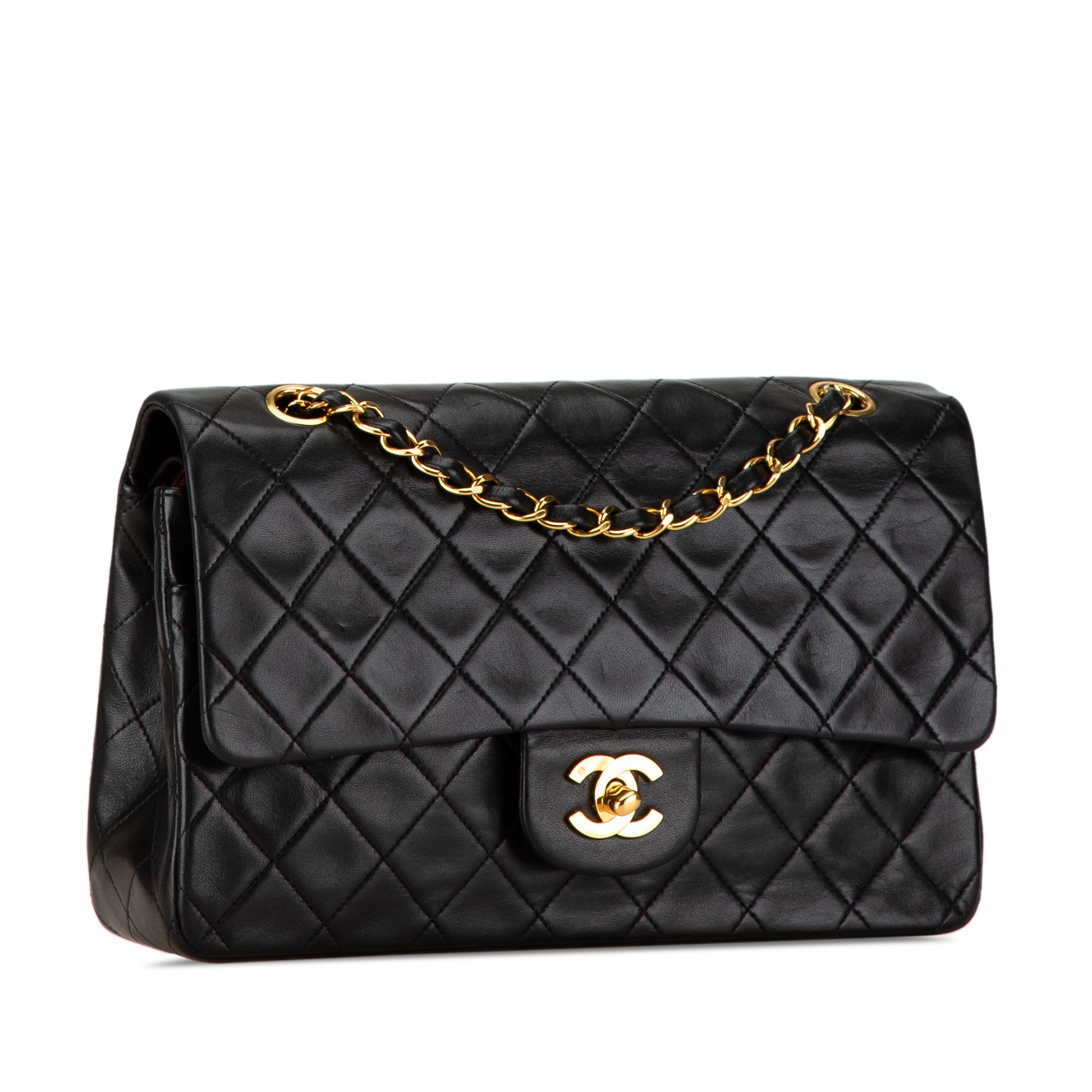 Chanel Classic Double Flap Medium Black Lambskin Gold