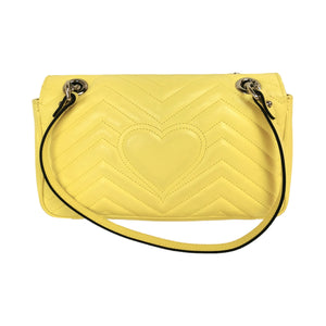 Gucci GG Marmont Small Yellow Matelassé Cuir