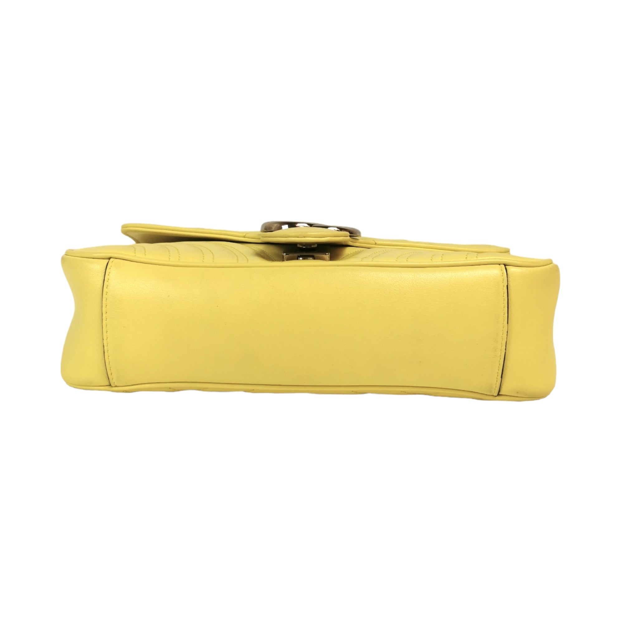 Gucci GG Marmont Small Yellow Matelassé Cuir