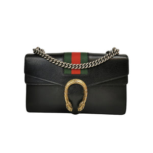 Gucci Dionysus en cuir noir moyen