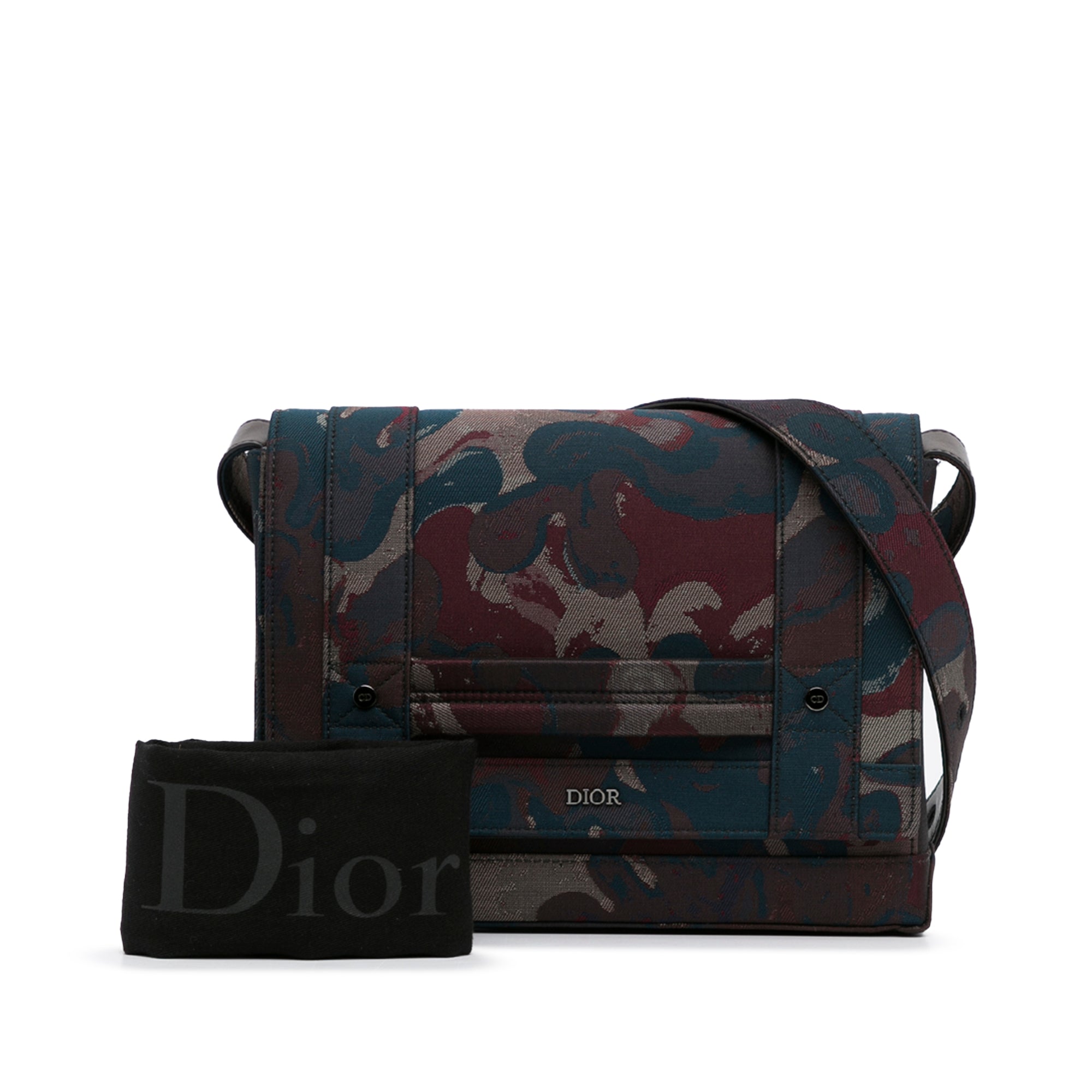 Dior X Peter Doig Messenger Bag Brown Camouflage Canvas