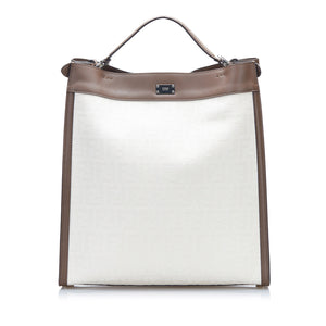 Fendi Peekaboo X-Lite White Zucca Canvas