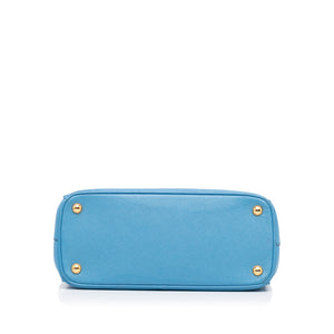 PRADA Double Zip Galleria SAFFIANO BLEU MIDE