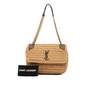 Yves Saint Laurent Niki Brown Raffia