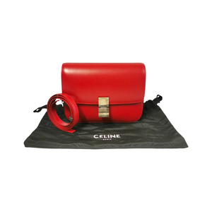Céline Classic Box Medium Red Calfskin