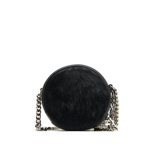 Yves Saint Laurent Round Crossbody Black Pony Hair