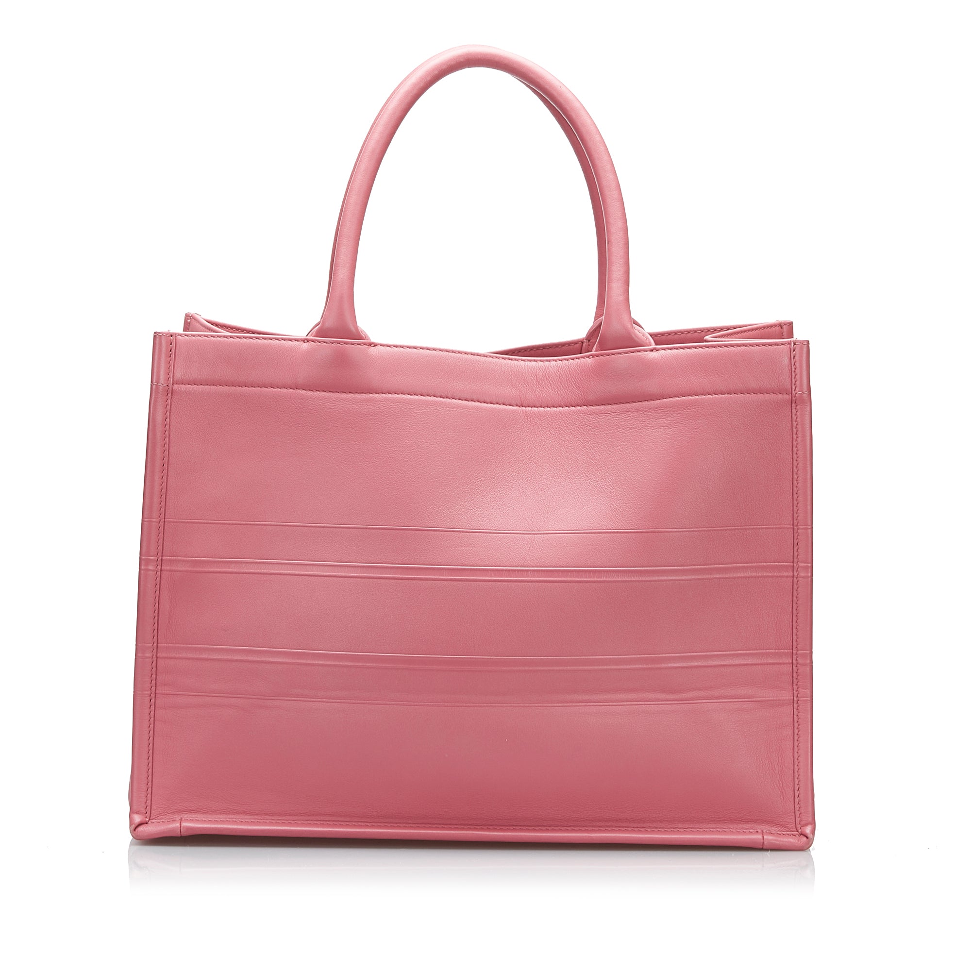 Livre dior Tote Cuir en relief rose moyen