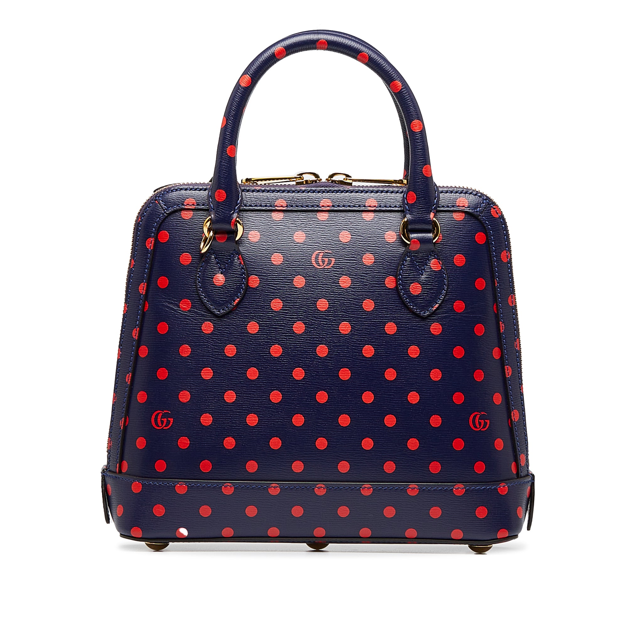 Gucci Horsebit 1955 Dark Blue Polka Dot Leather