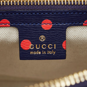 Gucci Horsebit 1955 Cuir à pois bleu foncé